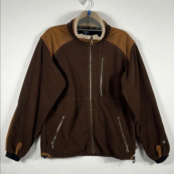 🔥🔥 KUHL Fleece Sherpa Fleece Jacket Full zip Brown Men Size Medium - EXCELLENT - Picture 1 of 12